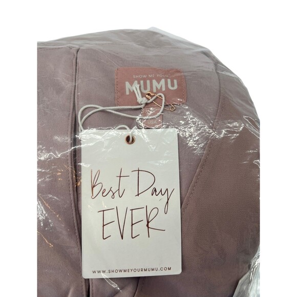 Show Me Your Mumu Dress Women's Size 3X Emily Empire Maxi Neutral Mauve Chiffon - Picture 6 of 6